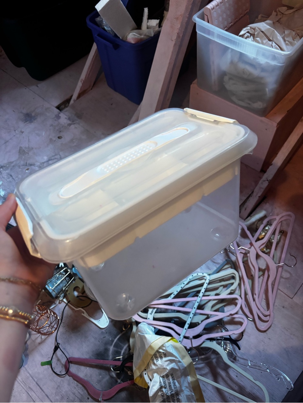 Clear White Plastic Storage Box with Latching Lid - Home Organization